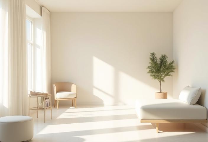 Clean and serene clinic interior at Aura Skin SG
